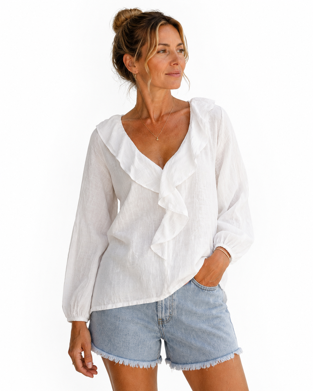 Scarlett V-Neck Ruffle Top