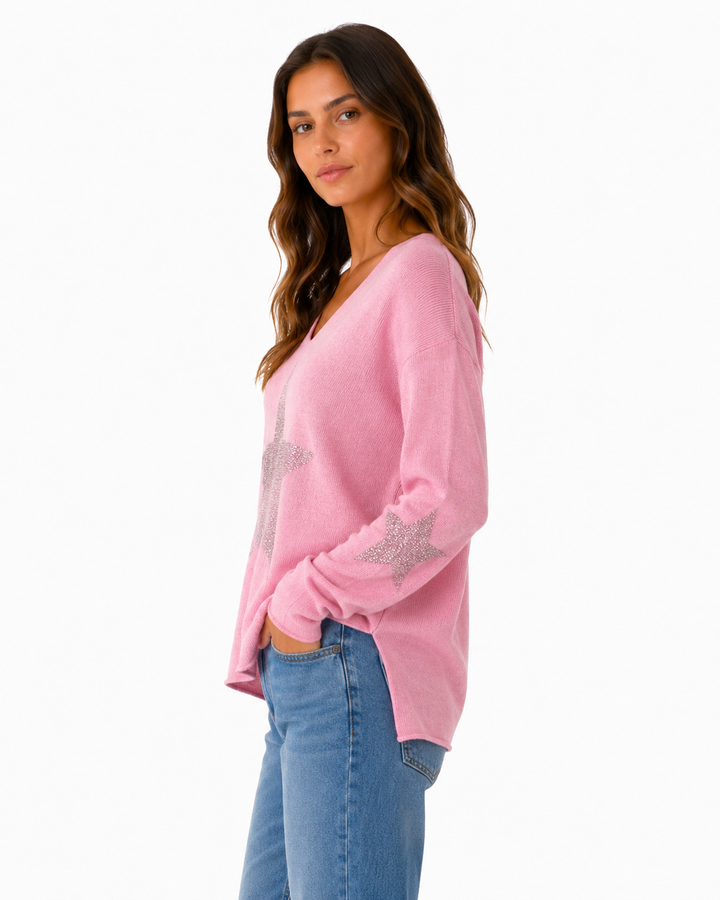 Skylar V-Neck Knit Sweater