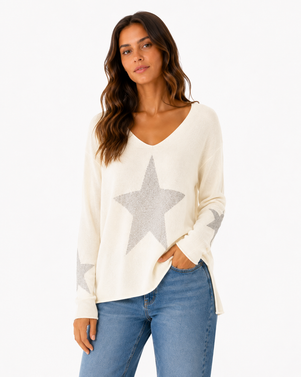Skylar V-Neck Knit Sweater