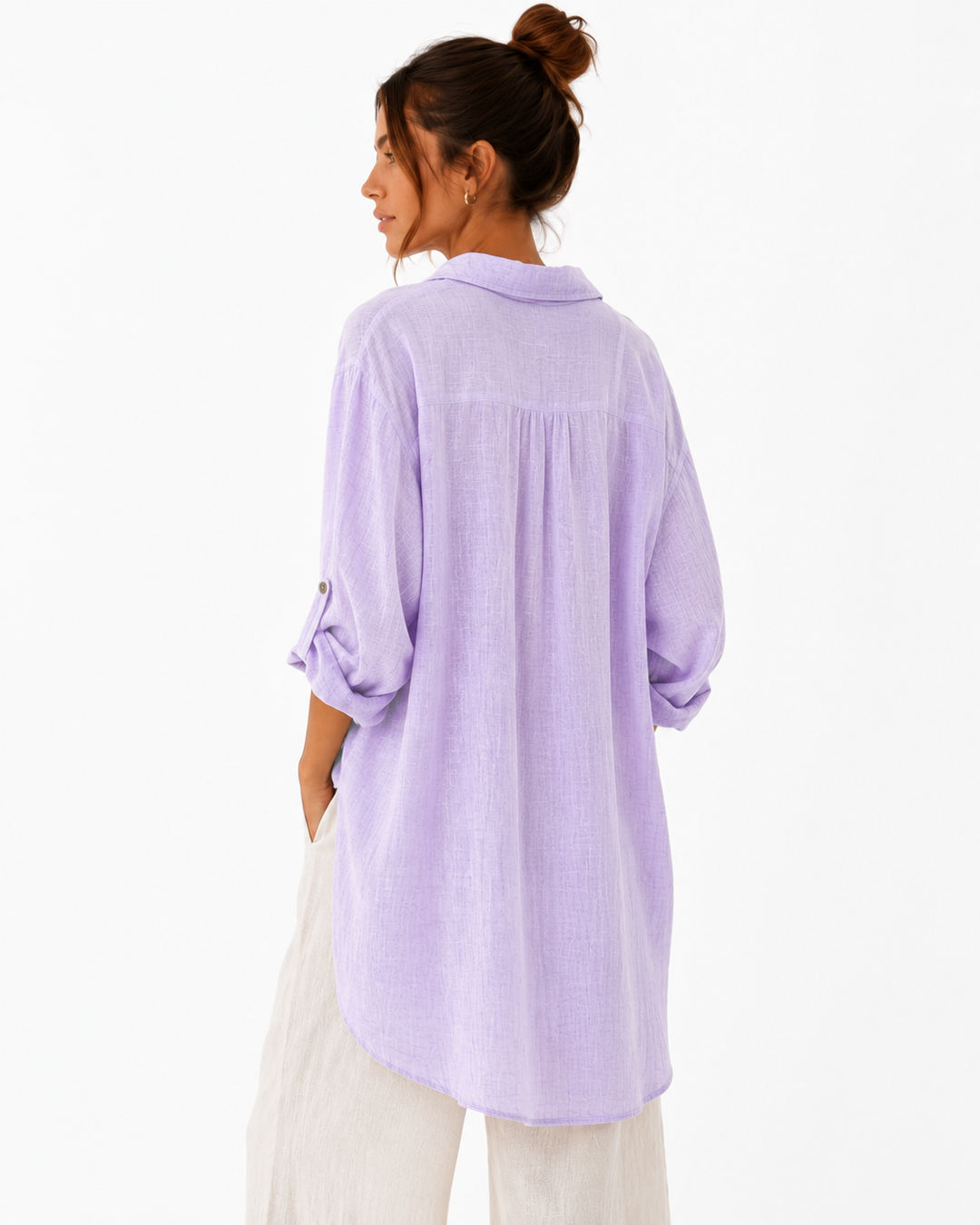 Aya Button-Down Tunic Shirt