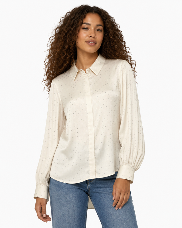 Soya Studded Balloon-Sleeve Blouse