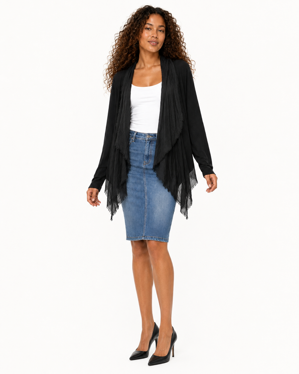 Silk Flowy Open Cardigan