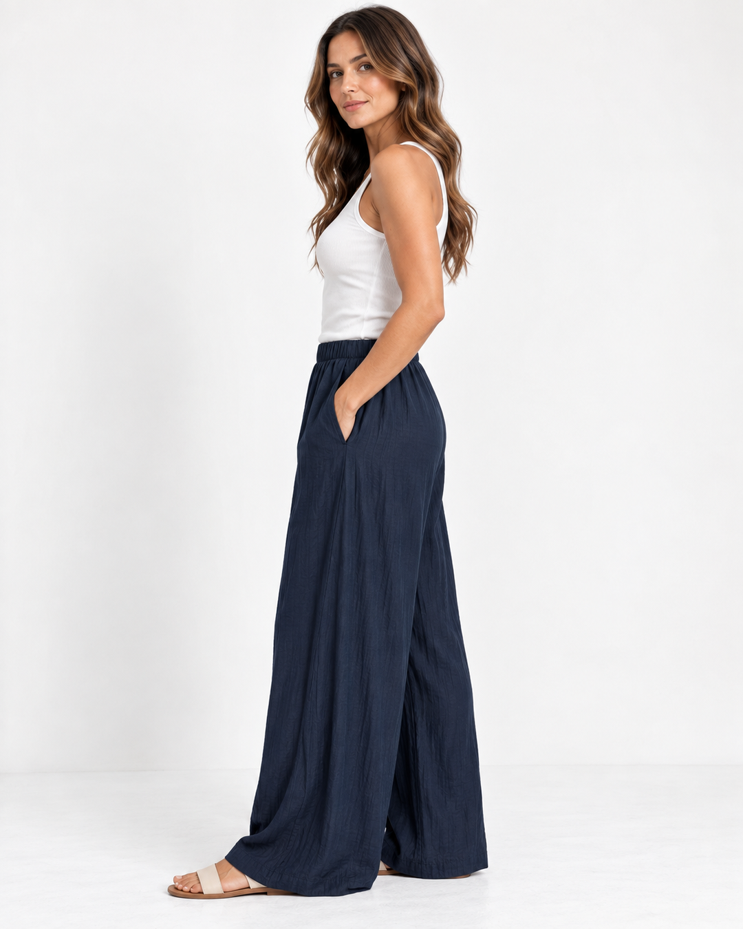 Arya Wide Legs Creased Pants