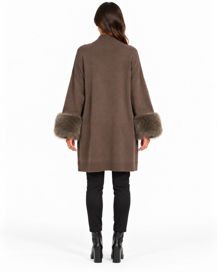 Mabel Open Collar Fur Cardigan