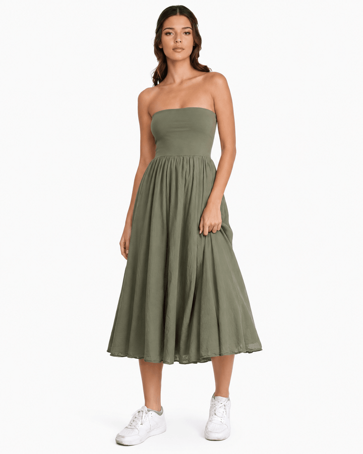 Adrina Maxi Skirt with elastic Waistband - Must Boutique