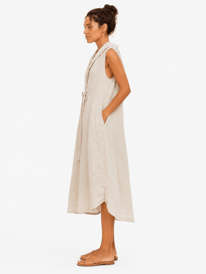 Antonia Midi Linen Dress - Must Boutique
