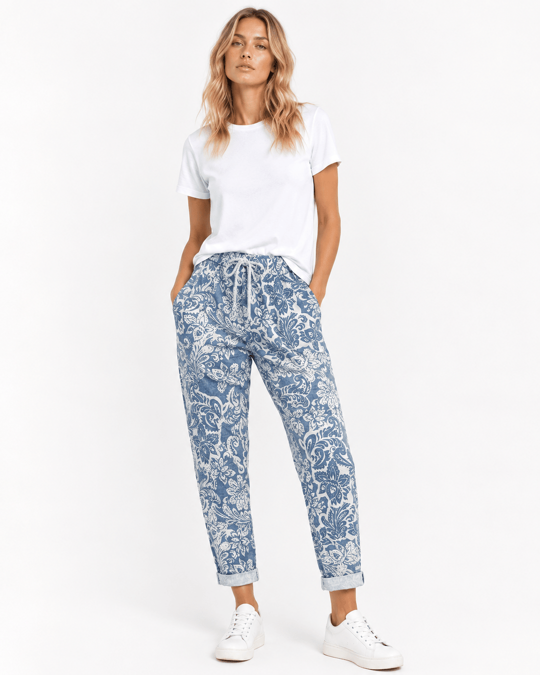 Azalea Paisley Drawstring Chino Pants - Must Boutique