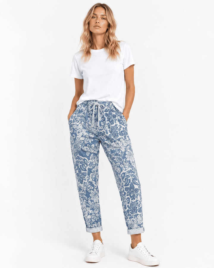 Azalea Paisley Drawstring Chino Pants - Must Boutique