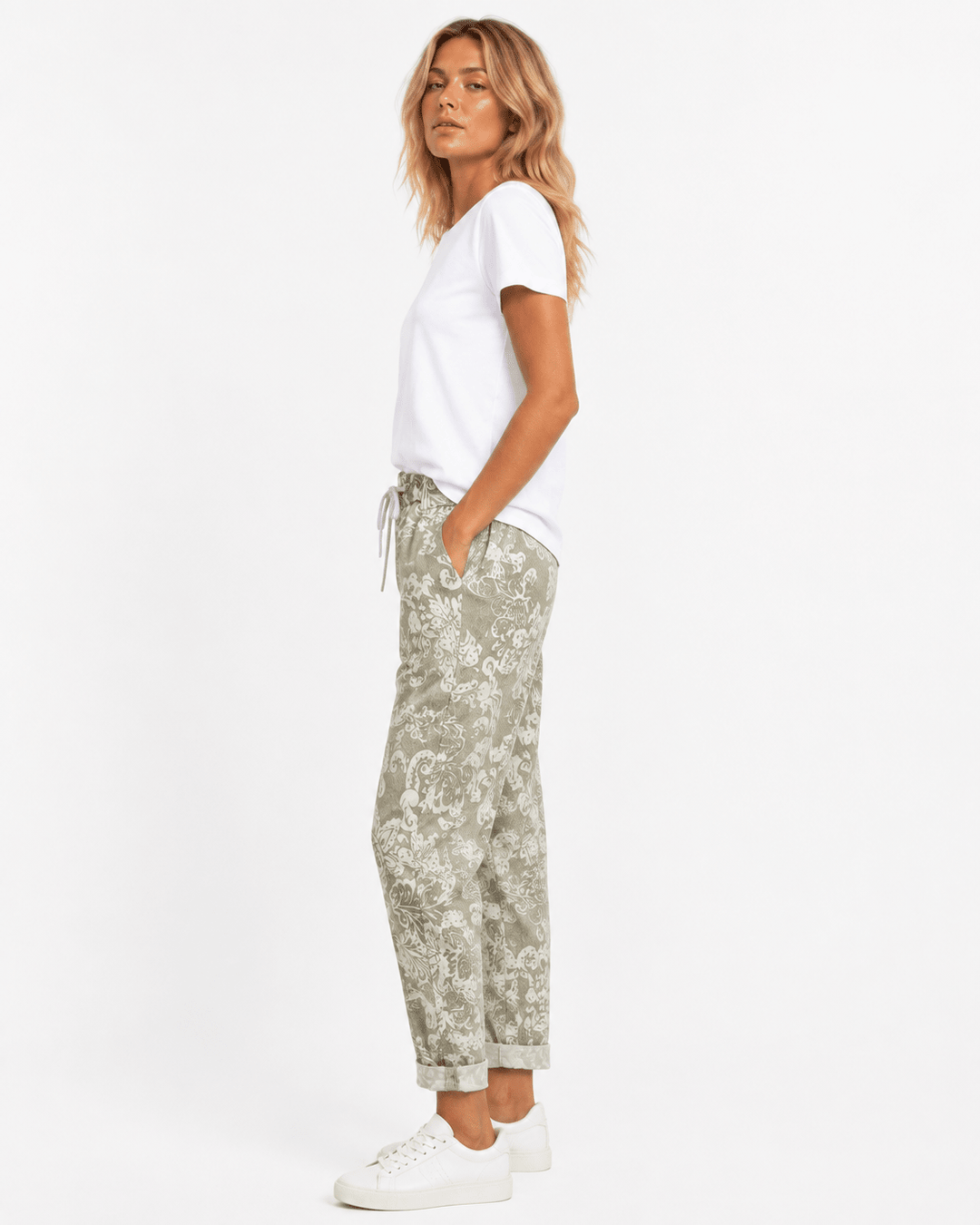 Azalea Paisley Drawstring Chino Pants - Must Boutique