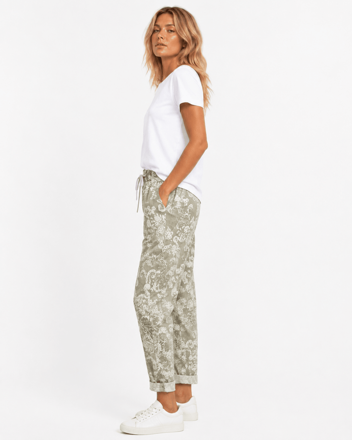 Azalea Paisley Drawstring Chino Pants - Must Boutique