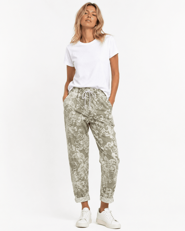 Azalea Paisley Drawstring Chino Pants - Must Boutique