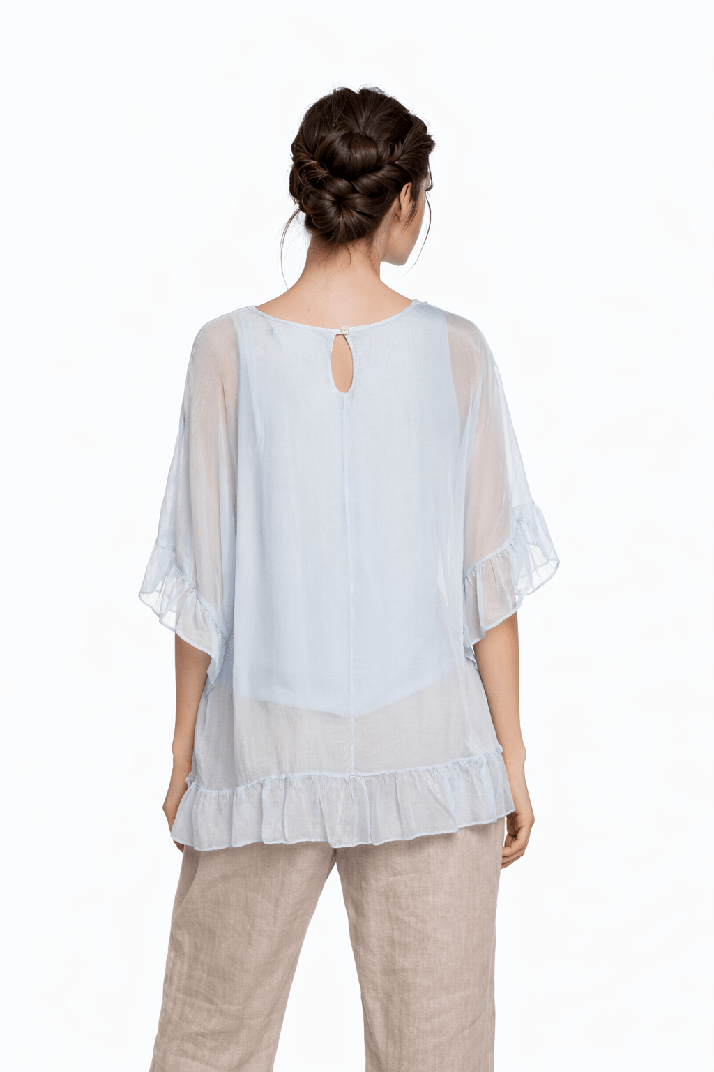 Barbara Sheer Ruffle Blouse - Must Boutique