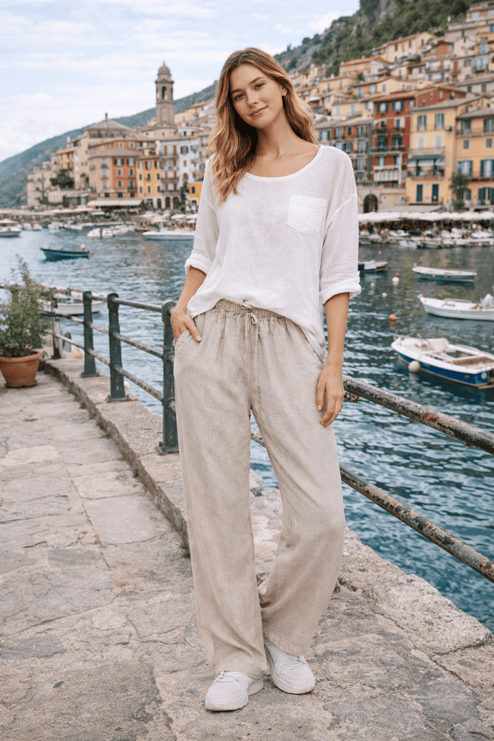Becca Linen Straight legs Pants - Must Boutique