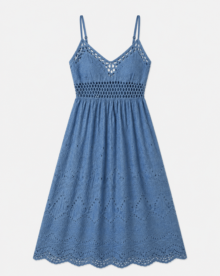 Denim Lace Summer Dress - Must Boutique