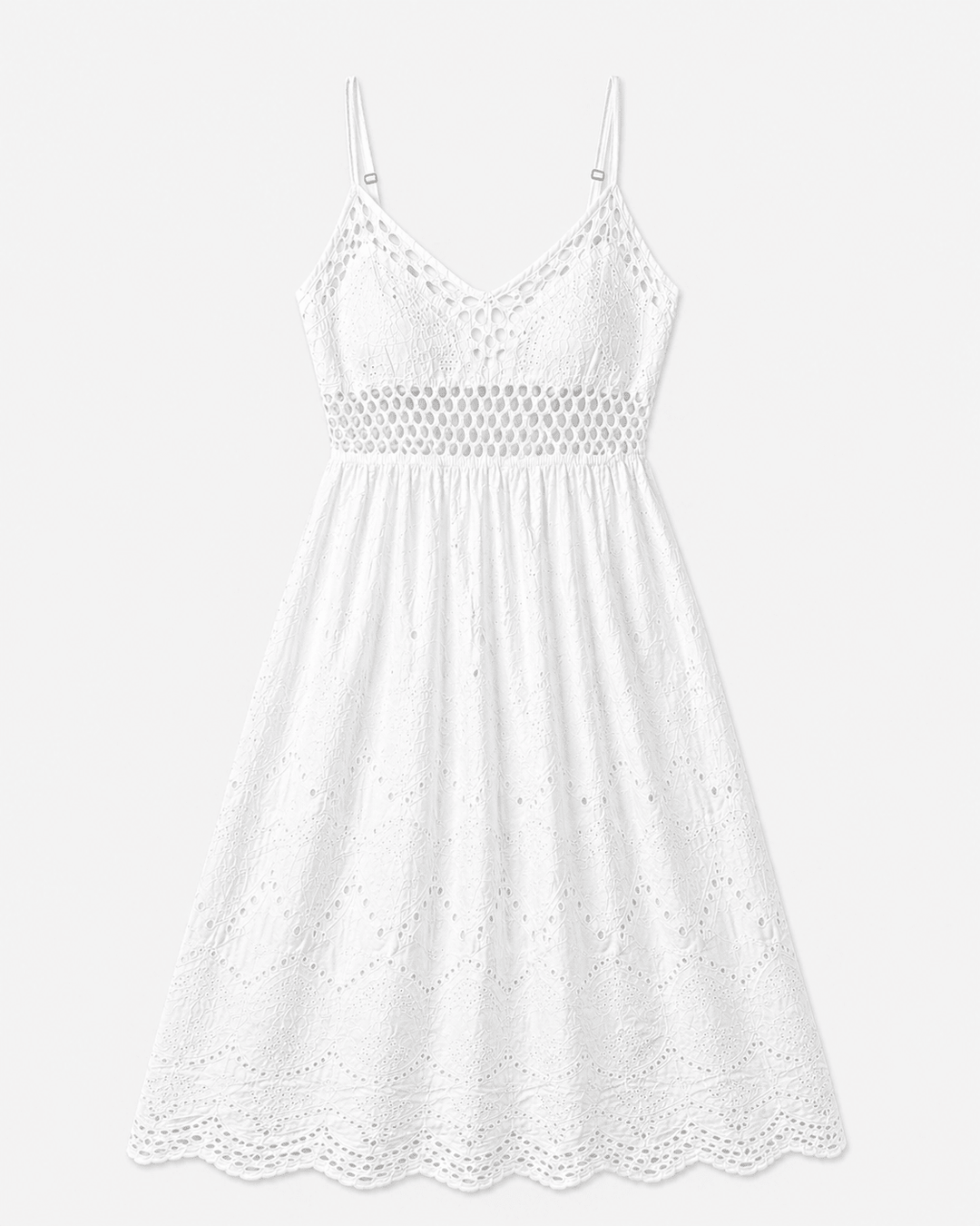 White Eyelet Lace Summer Dress - Must Boutique