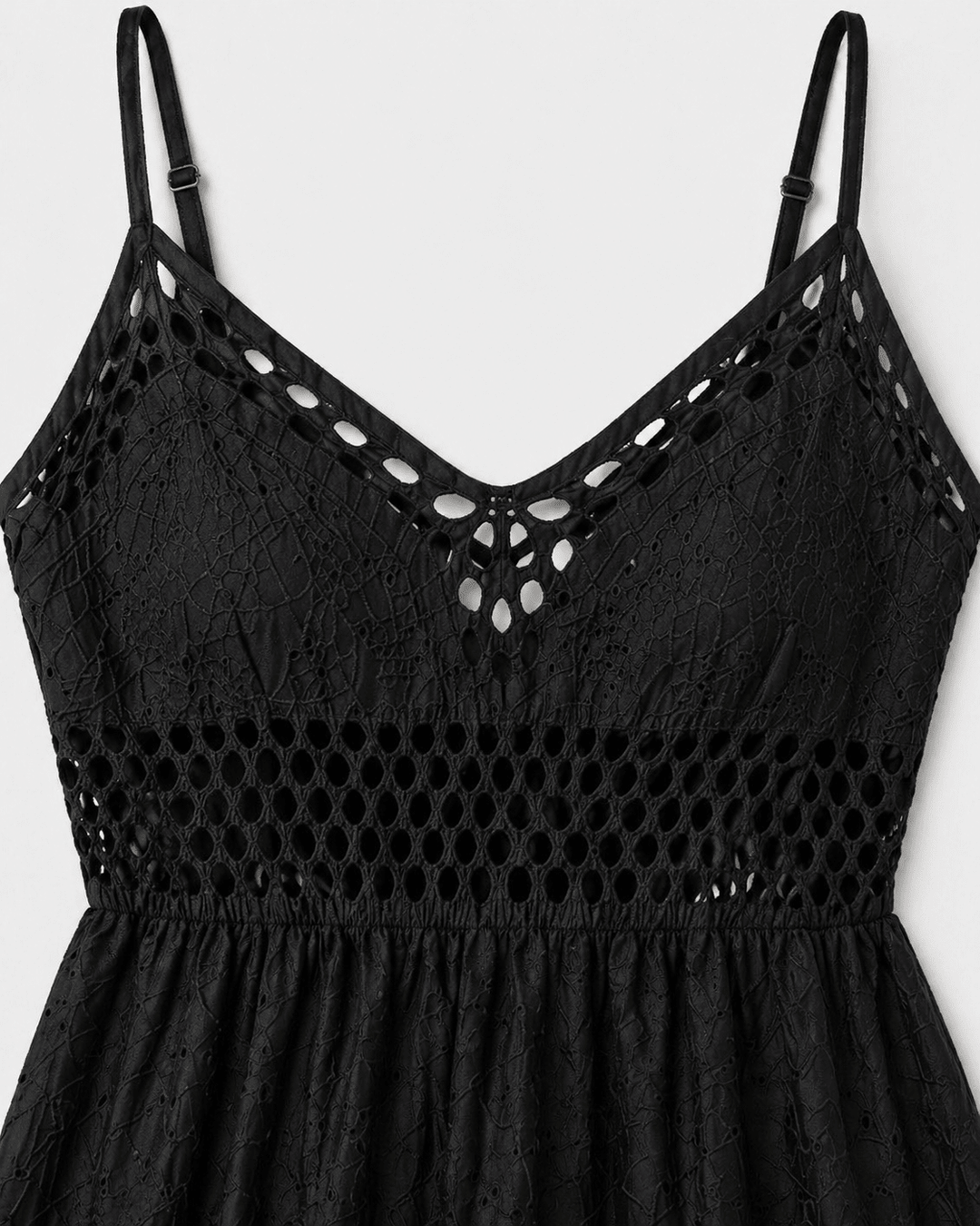 Black Eyelet Lace Summer Dress - Must Boutique