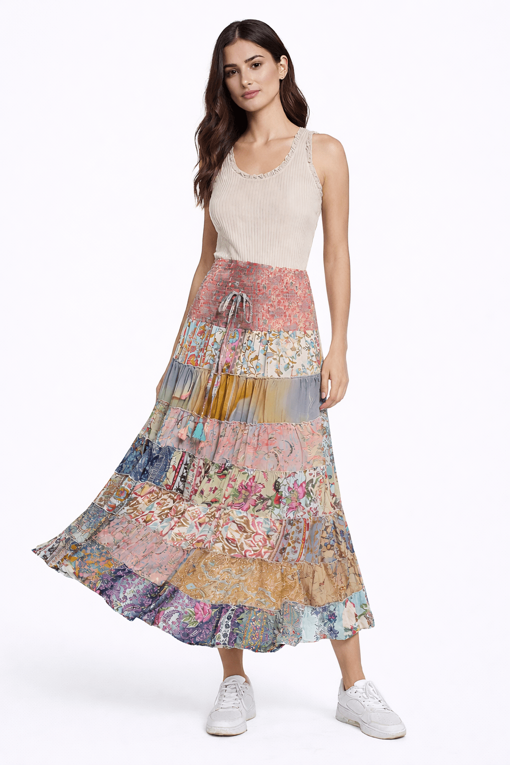 Bohemian Patchwork Midi Dress - Must Boutique