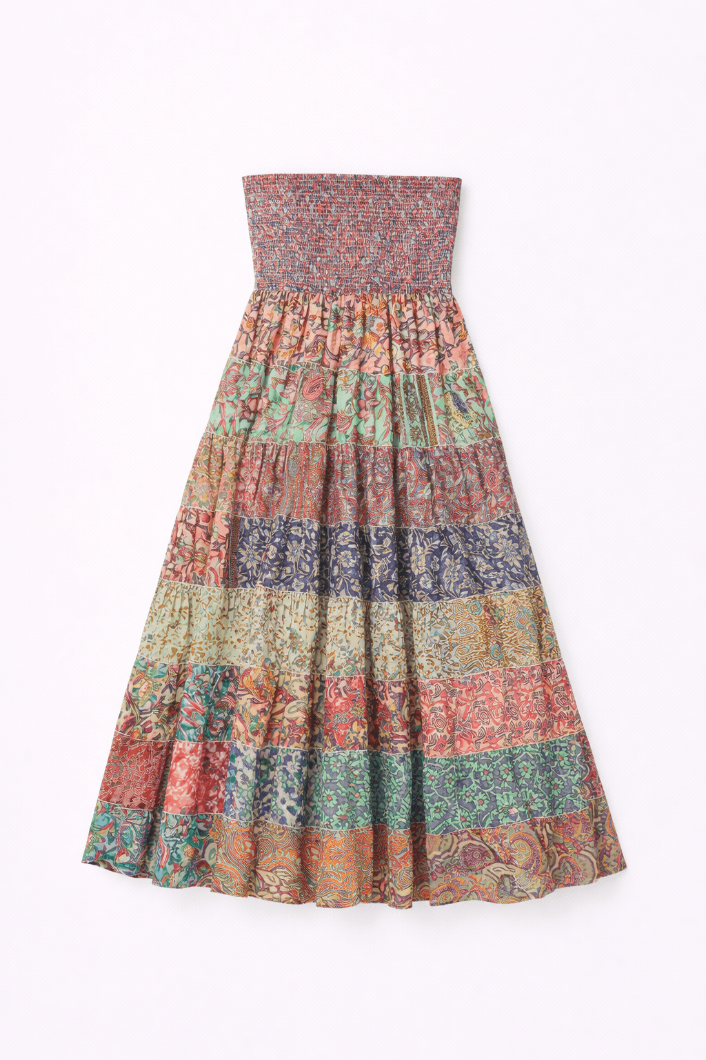 Boho Vintage Silk Maxi Dress - Must Boutique