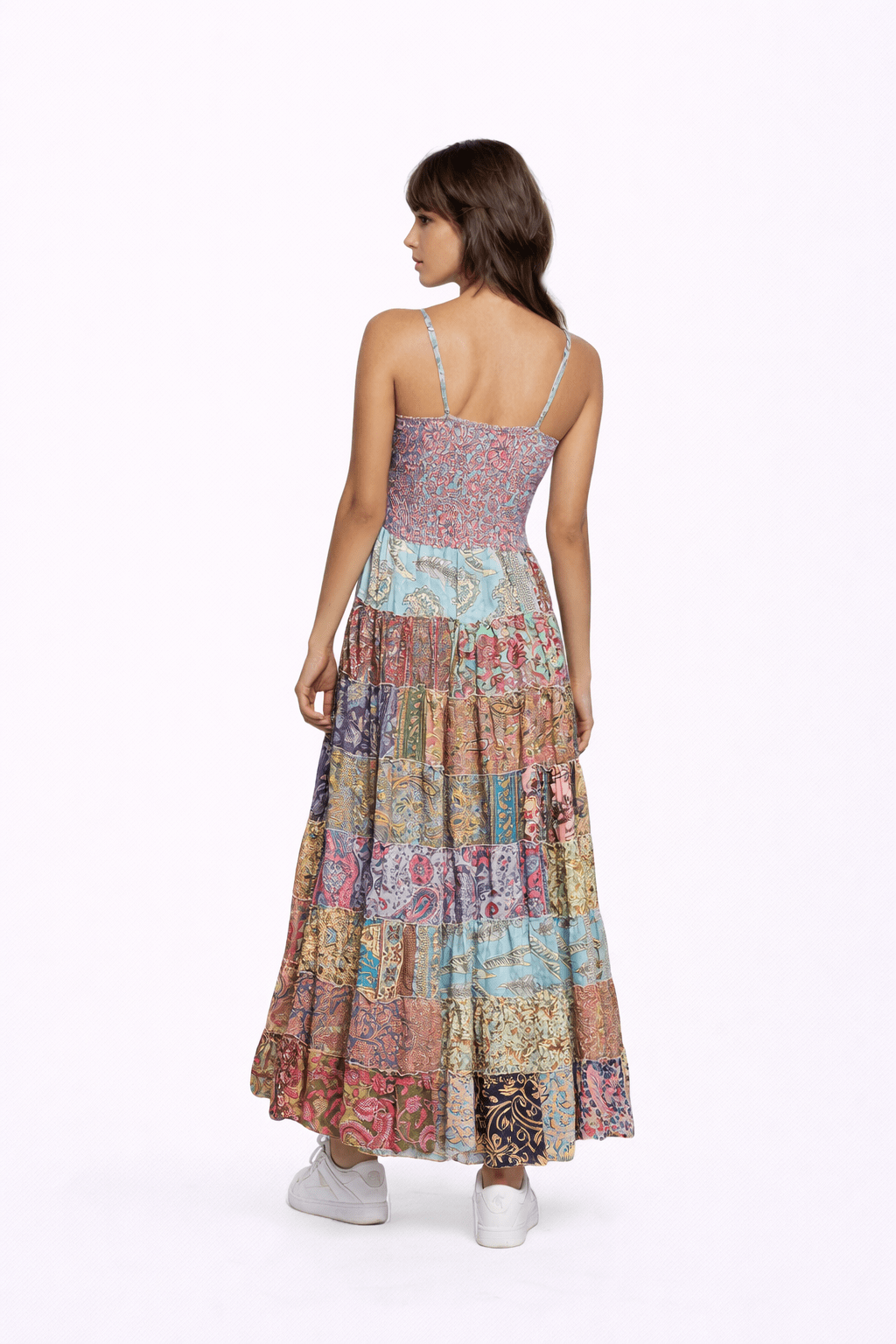 Boho Vintage Silk Maxi Dress - Must Boutique