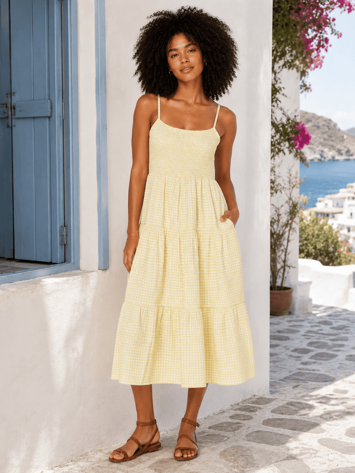 Calla Smocked Midi dress - Must Boutique