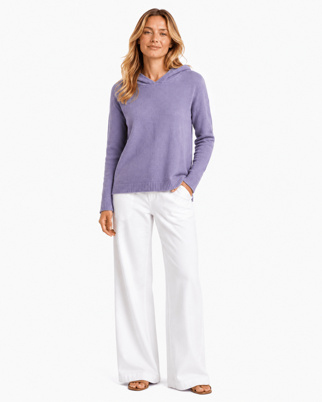 Cassie lightweight knit hooded Sweater - Must Boutique