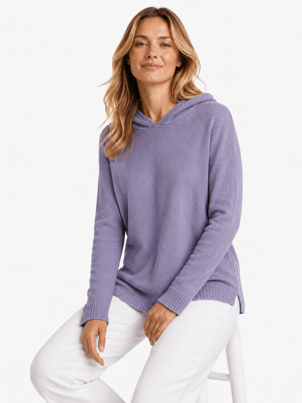 Cassie lightweight knit hooded Sweater - Must Boutique