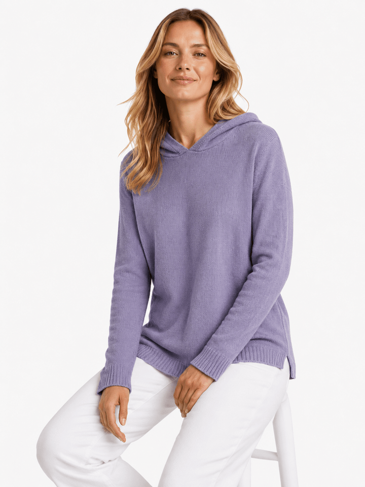 Cassie lightweight knit hooded Sweater - Must Boutique
