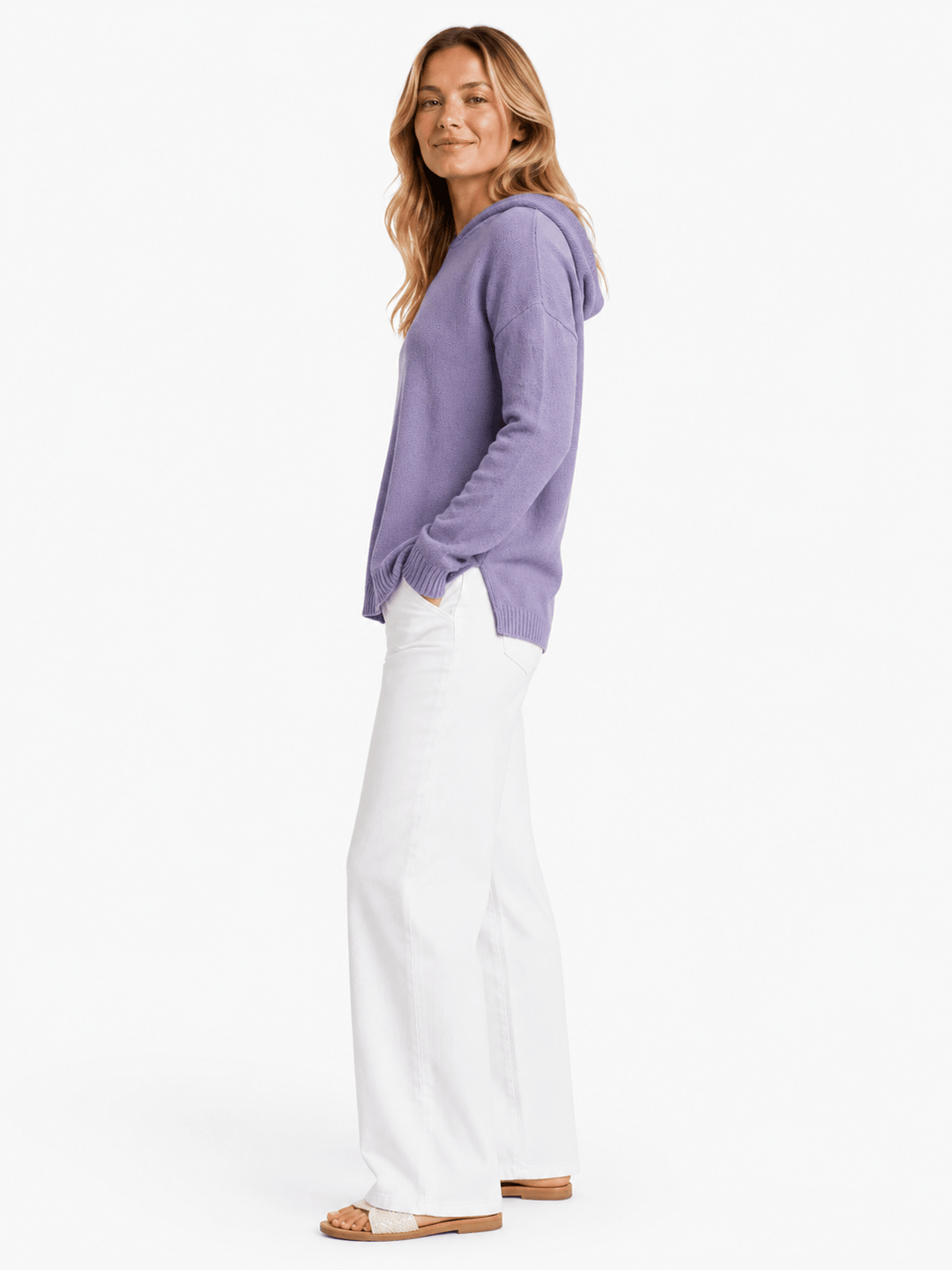 Cassie lightweight knit hooded Sweater - Must Boutique