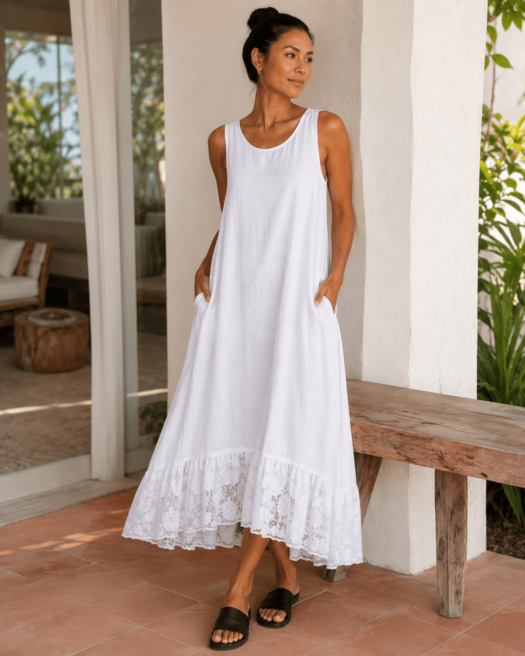 Dakota Lace Trim Dress - Must Boutique