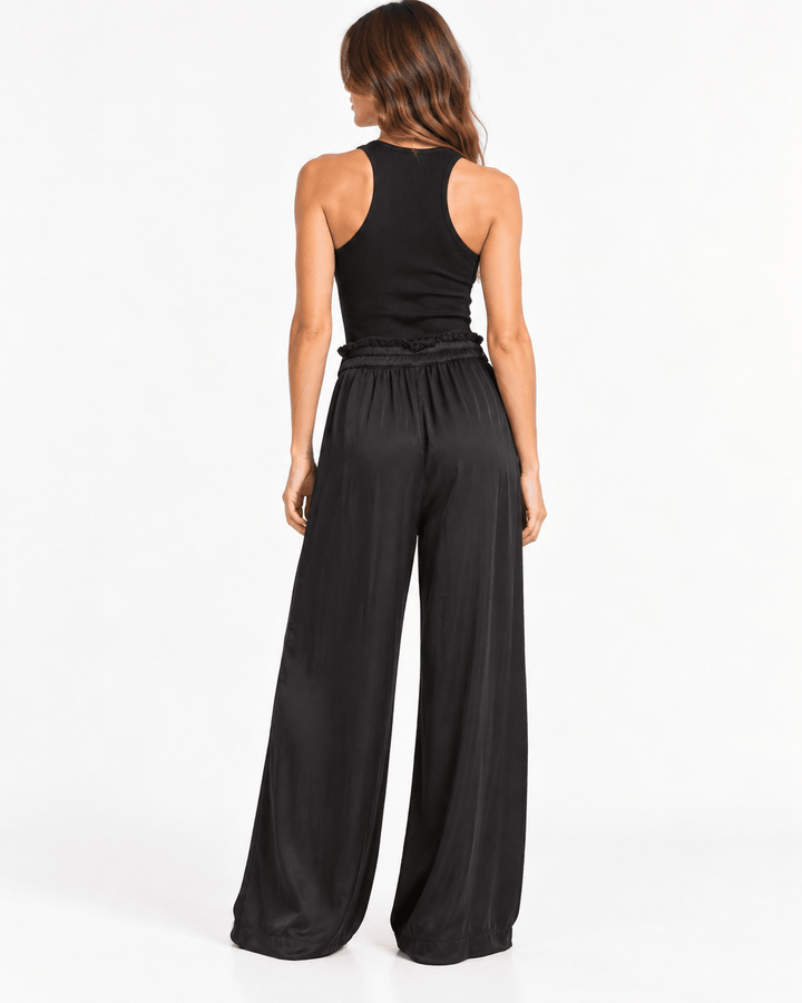 Dana Wide Legs Sateen Pants - Must Boutique