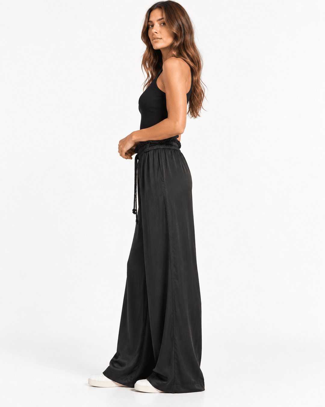 Dana Wide Legs Sateen Pants - Must Boutique