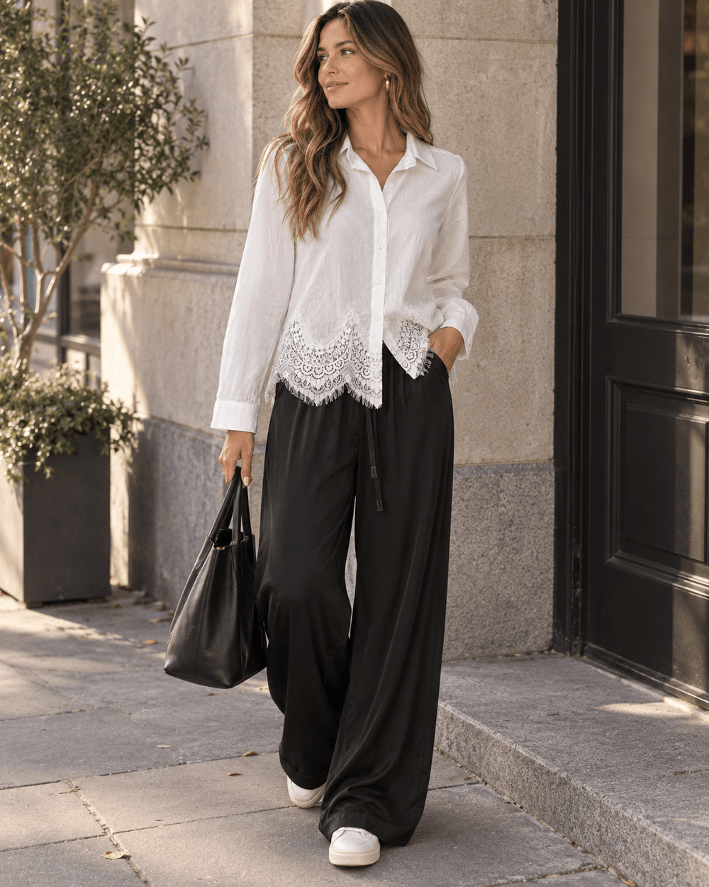 Dana Wide Legs Sateen Pants - Must Boutique