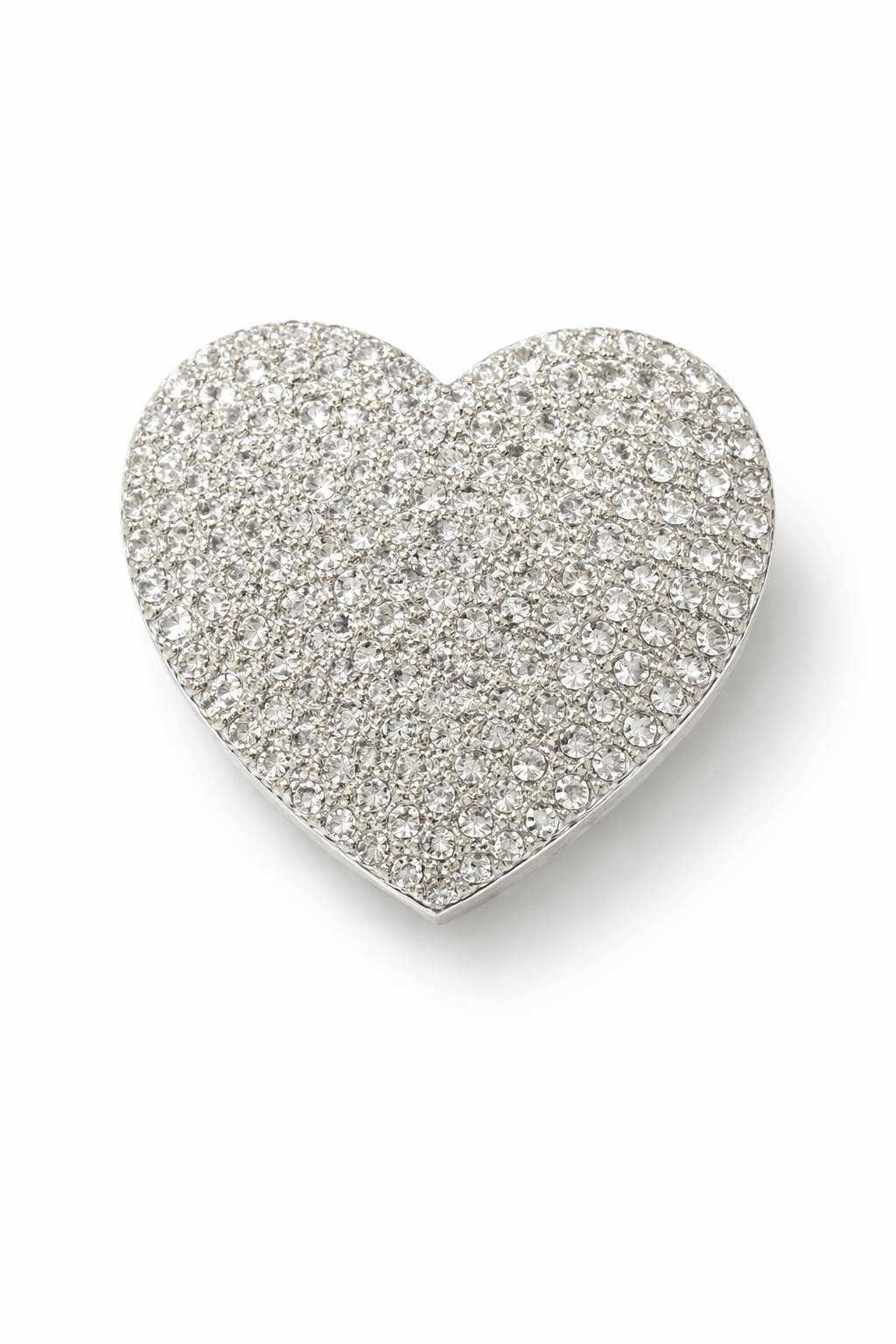 Dazzling Silver Crystal Heart Brooch - Must Boutique