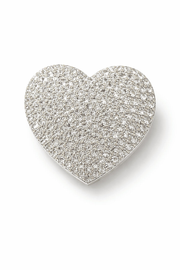 Dazzling Silver Crystal Heart Brooch - Must Boutique