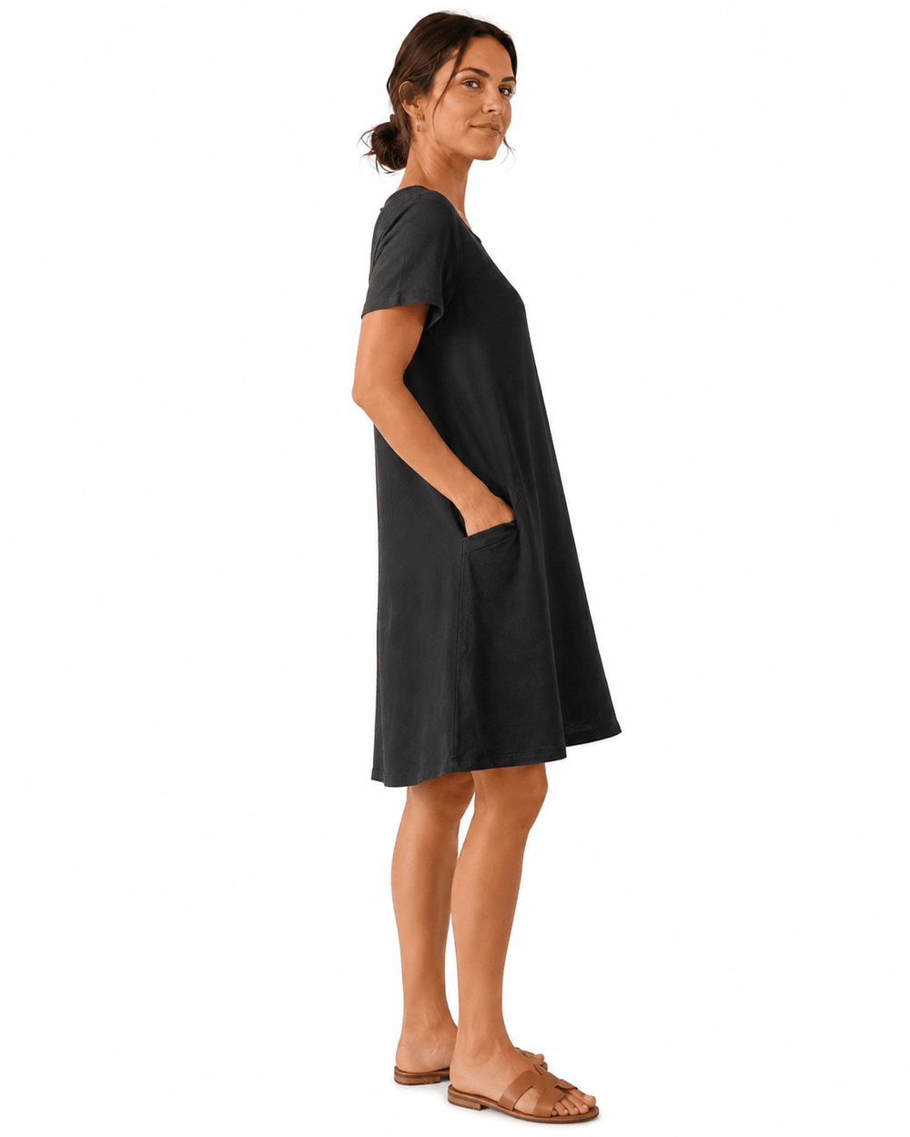 Dionne Linen & Jersey Pocket Dress - Must Boutique