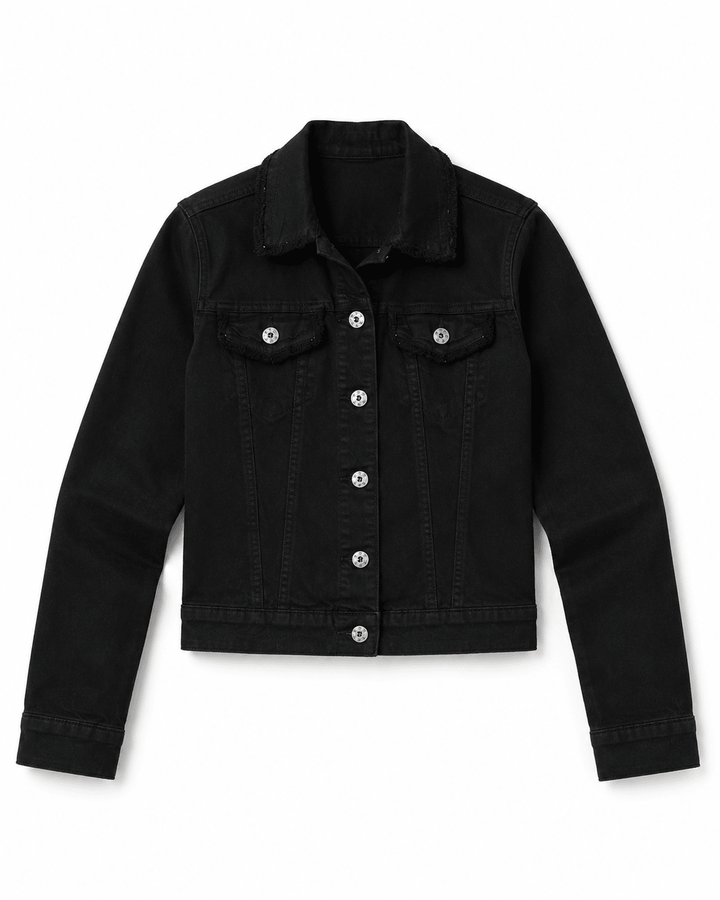 Donna Frayed Denim Jacket - Must Boutique