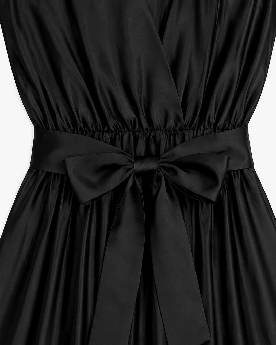 Elegant Black Wrap Maxi Dress with Belt - Must Boutique