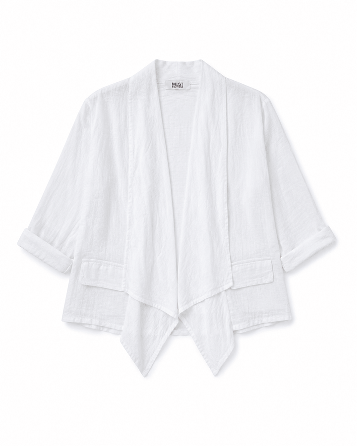 Elena Waterfall Linen Jacket - Must Boutique