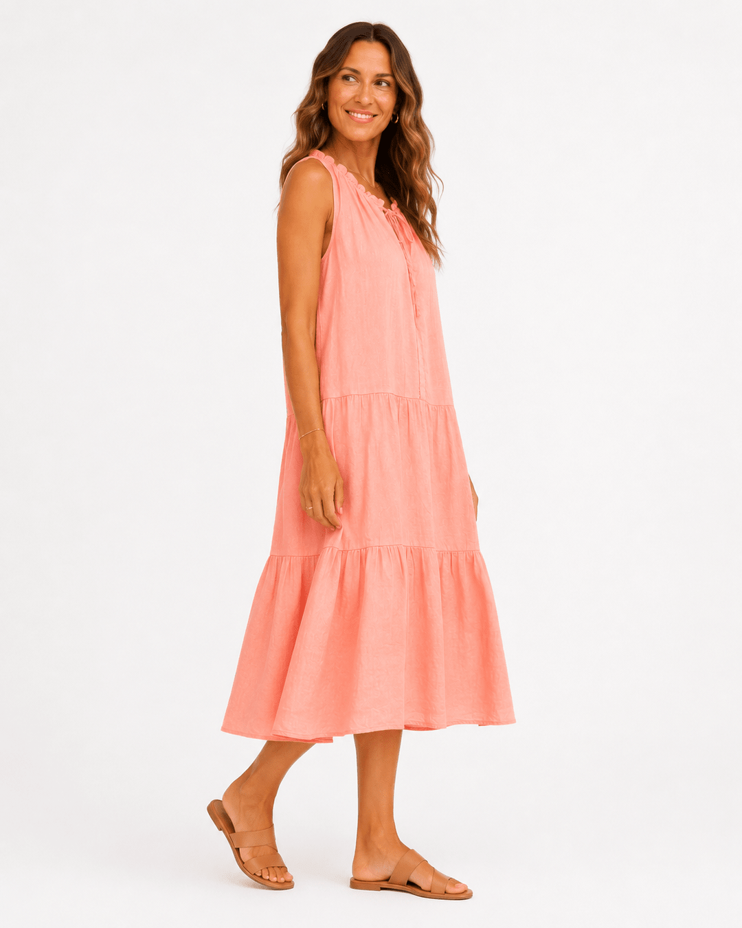 Elsa Linen Midi Dress - Must Boutique