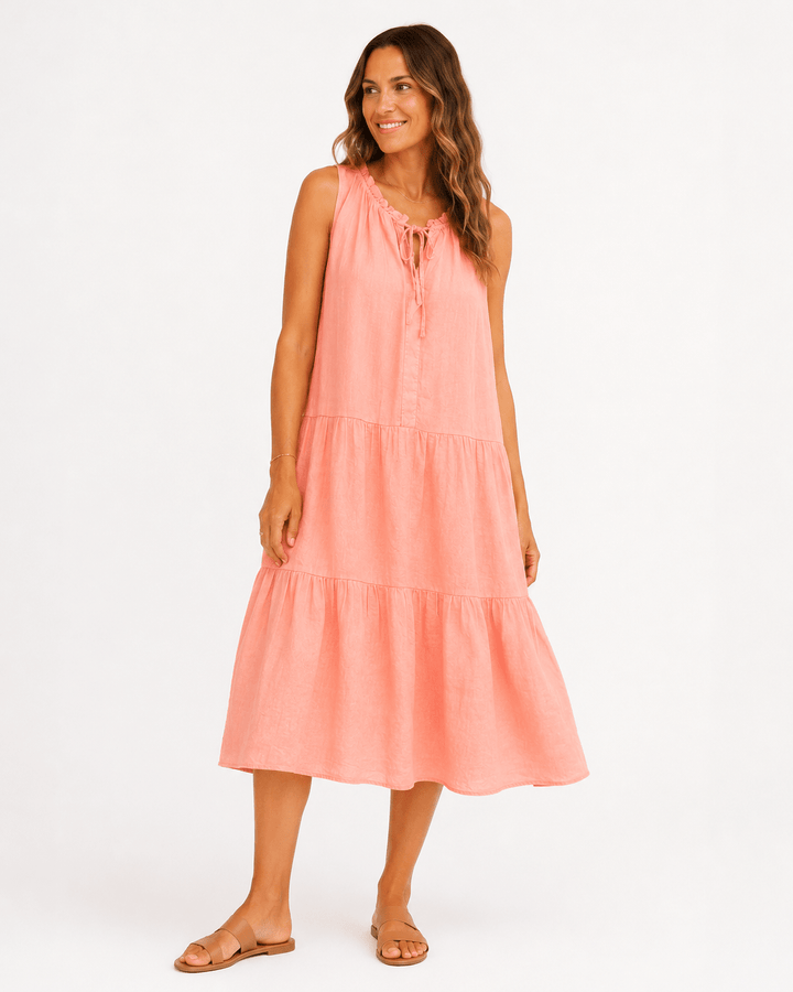 Elsa Linen Midi Dress - Must Boutique