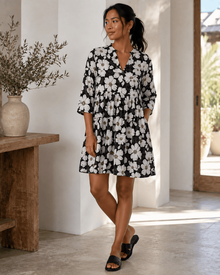 Evelyn Floral Mini Dress - Must Boutique