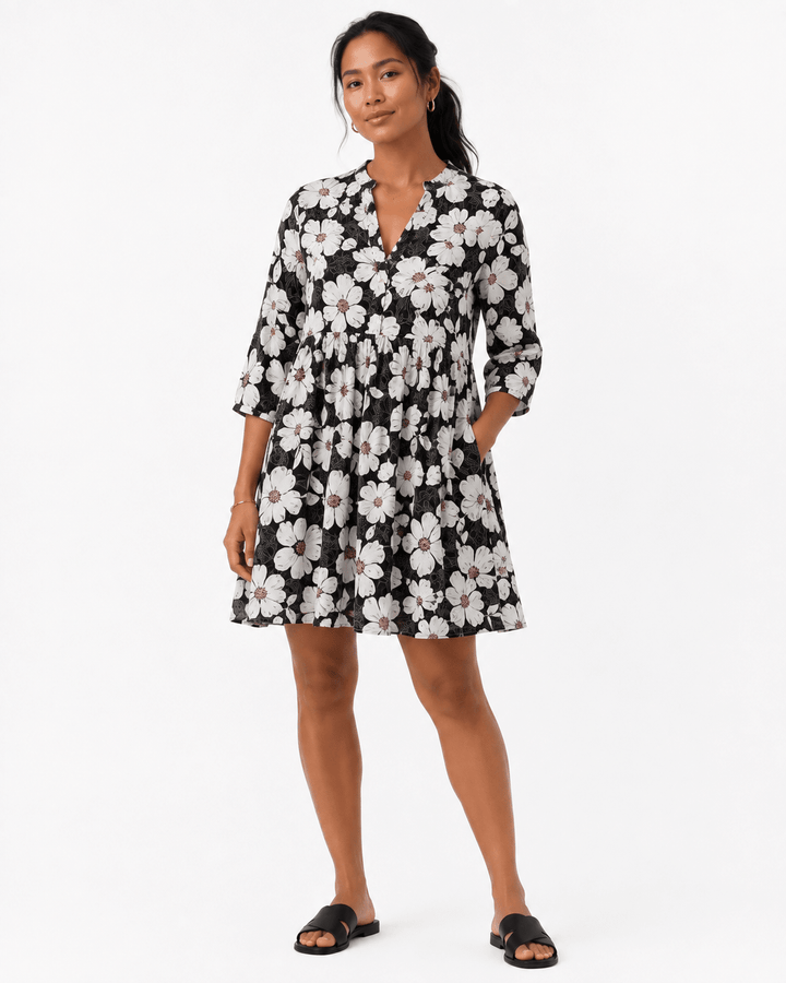 Evelyn Floral Mini Dress - Must Boutique