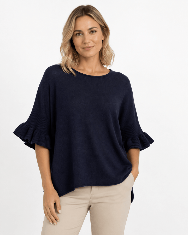 Farah Ruffle Sleeve Knit Top - Must Boutique