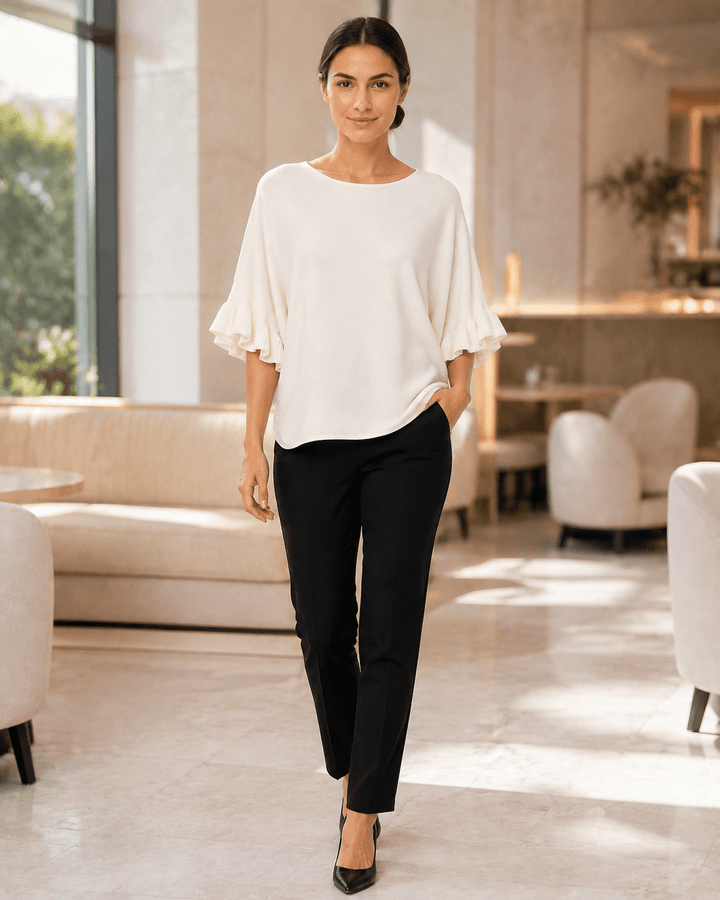 Farah Ruffle Sleeve Knit Top - Must Boutique