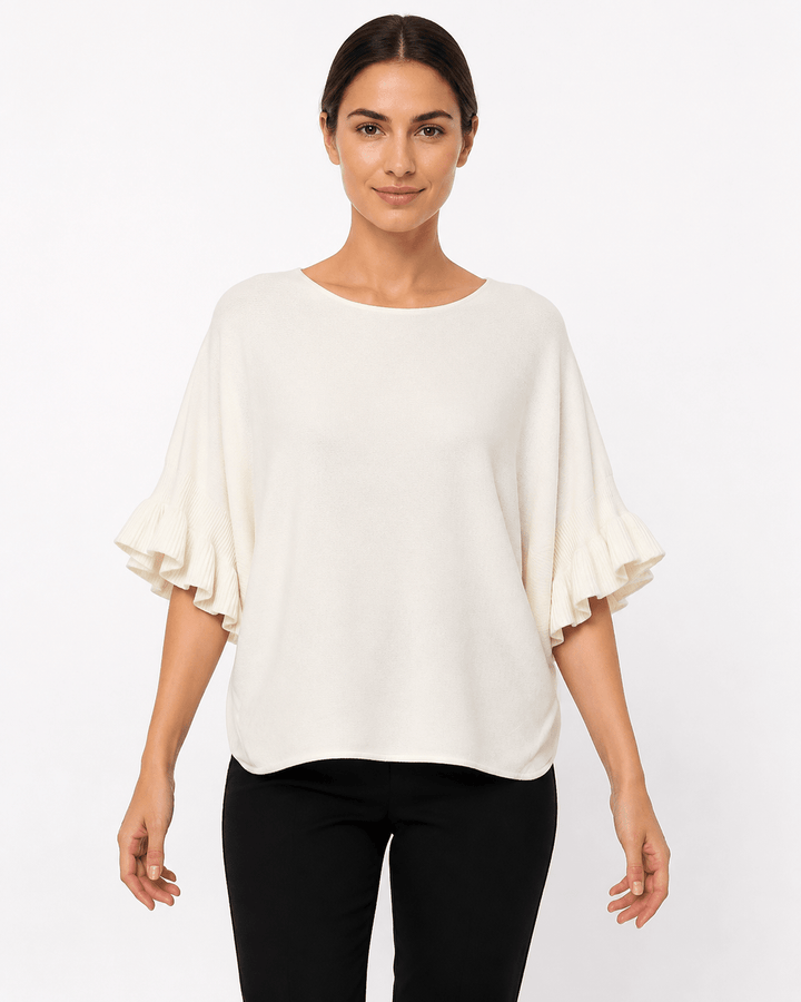 Farah Ruffle Sleeve Knit Top - Must Boutique