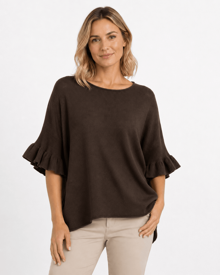 Farah Ruffle Sleeve Knit Top - Must Boutique