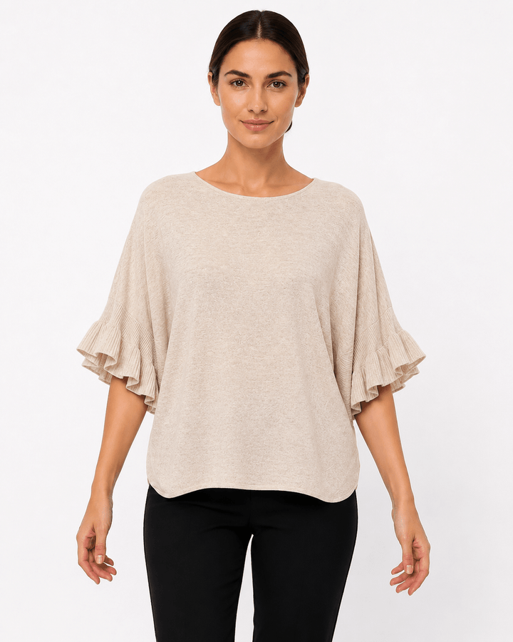 Farah Ruffle Sleeve Knit Top - Must Boutique