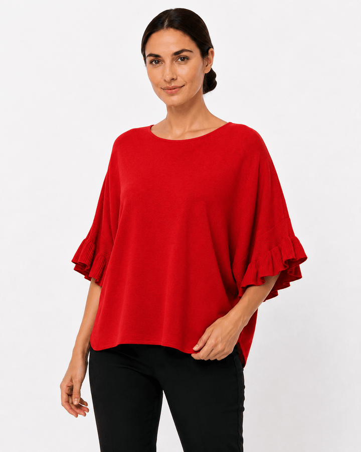 Farah Ruffle Sleeve Knit Top - Must Boutique