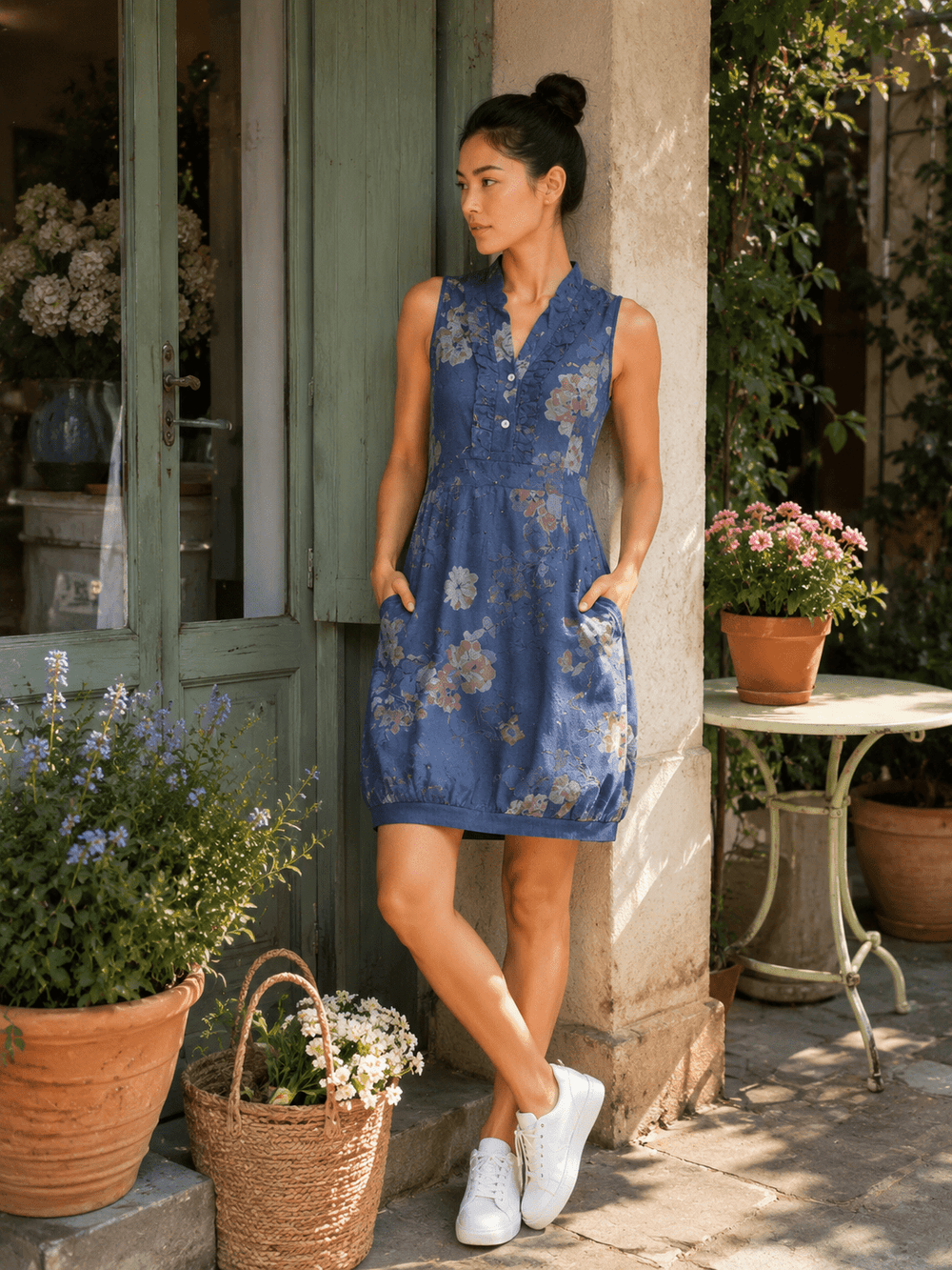 Flora Ruffle Linen Dress - Must Boutique