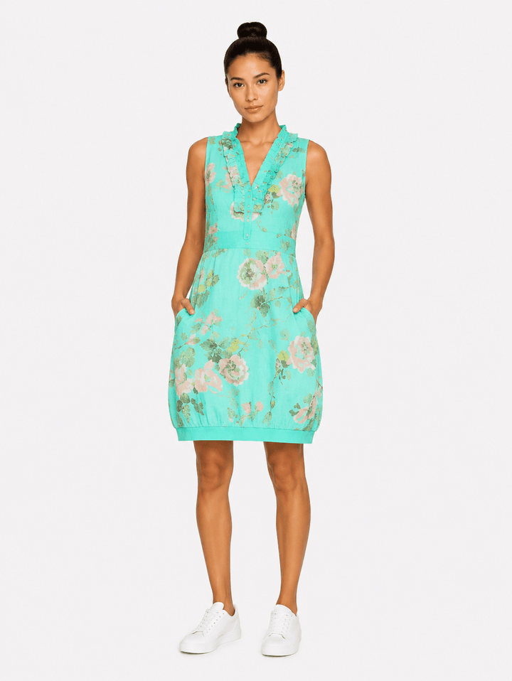 Flora Ruffle Linen Dress - Must Boutique